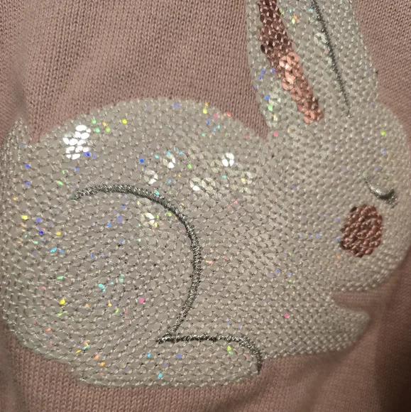 Pink Bunny Knit Sweater for Kids - Picture 2 of 4